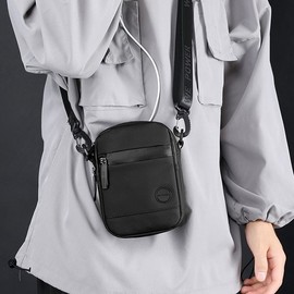 Mini cross bag sling bag student cell phone small bag minimalist Design (BLACK) 5ea