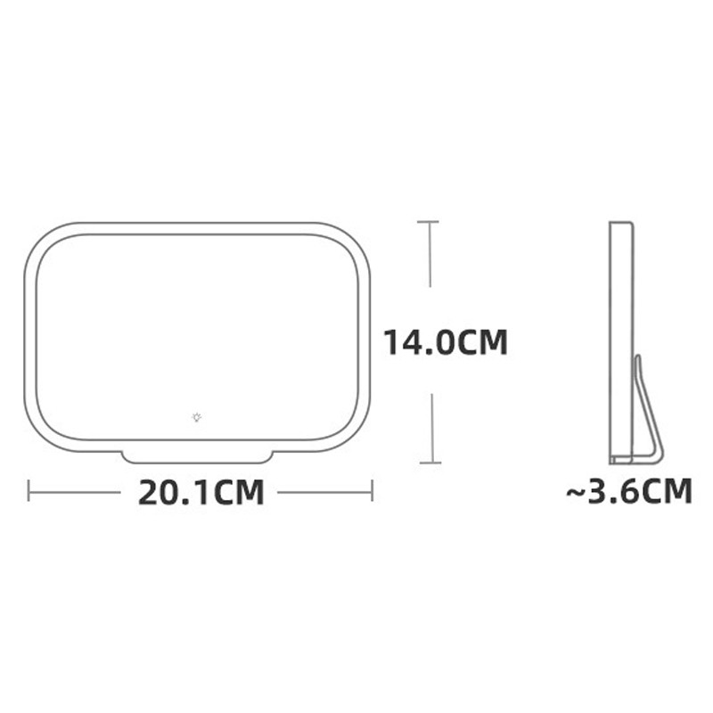 Car Sun Visor Mirror Clip On With LED Light 3