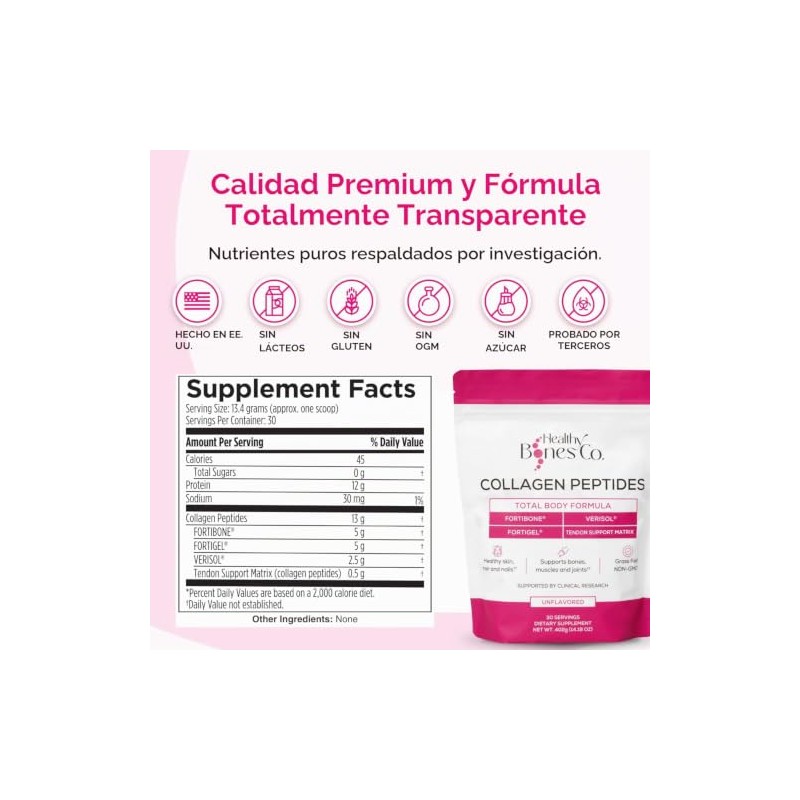 Péptidos de colágeno FORTIBONE Premium para la salud ósea con