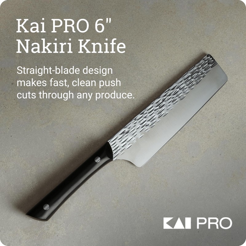 Kai PRO 6" Nakiri Knife, Hand Sharpened Vegetable Knife, Japanese