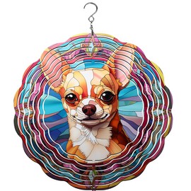 Chihuahua Stained Glass Wind Spinner | Windspinner | Dog Lover