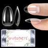 outopen 336pcs Medium Almond Nail Tips Thicken Clear Almond Shape