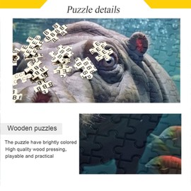STAYTOP Jigsaw Puzzles for Adults or Kids 500 Piece,Cute Hippo Intellectual Decompression Fun Family Puzzles Game for Christmas Holiday Toy Gift