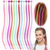 12 Pcs Clip in Hair Extensions, Colorful Hair Extensions for
