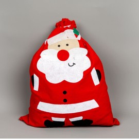 Shatchi 50pcs Giant Christmas Santa Stocking Xmas Sack Gifts Presents Bag Bulk Deal Wholesale 50 x 60 cm, Red
