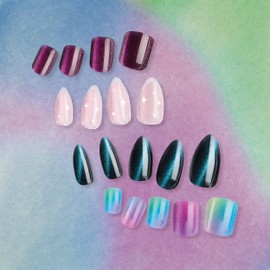 Sally Hansen Salon Effects® Perfect Press On, She's Shifty​, Press On Nails, Almond Shaped, Non-Damaging Adhesive Tabs, File, and Alcohol Pad Included