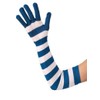 Captain Stag UV Protection Arm Cover with Fingers Blue Stripe