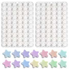 2Pcs Mini Star Silicone Mold, Nonstick Star Chocolate Mold for Baking, 120-Cavity Food Grade Silicone Star Candy Molds for Gummy Cookie Jelly Ice Cube Wax Melt Candle Soap, White