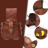 TOURBON Leather Tape Measure Pouch Belt Tool Carrier Holder (Dark