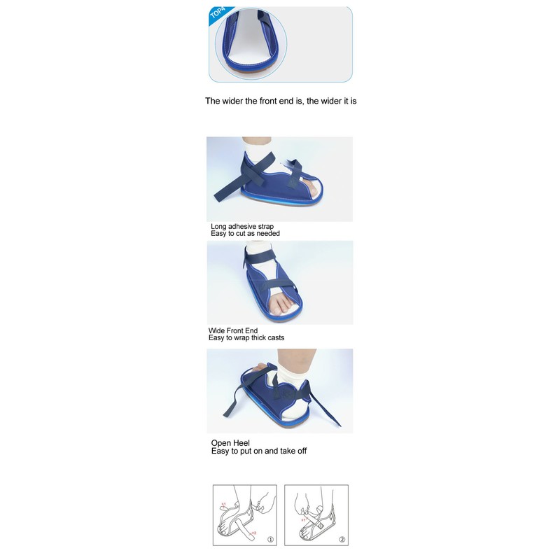Cast Shoe Open Heel Breathable Protective Prevent Slip Post Operative