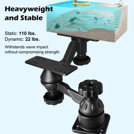 WINDFRD Aluminum Dual Graph and Fish Finder Mount Screen Bracket