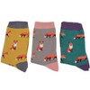 Purple Possum® Fox Socks Gift Box 3 Pair Pack Ladies