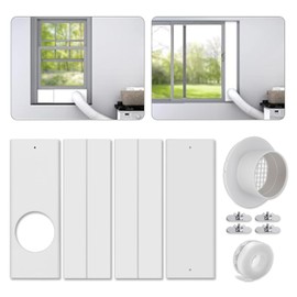 Dry Vent Window Kit for Dryer Vent Hose with 4" Diameter, Adjustable Window Dryer Vent Panels with Adjustable Length Panels and Insulating Foam Seal Strip (Max Length 59 inch)