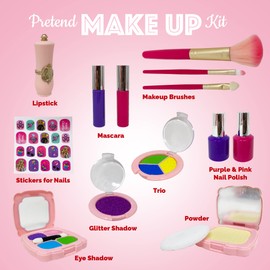 Little Girls' Play Makeup Set - Fake Makeup Kit with Cosmetic Bag & Accessories for 3+ Girls