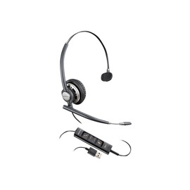 Poly EncorePro 715 USB-A Monoaural Headset TAA - Mono - USB Type A - Wired - On-ear, Over-the-head - Monaural - Supra-aural - 7.15 ft Cable - Omni-directional, Noise Cancelling Microphone - Noise Canc