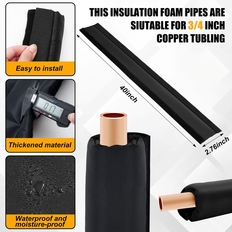 6 Pack 13 Feet Outdoor Pipe Cover for Winter with