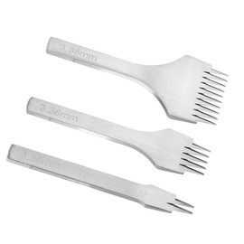 Diamond Lacing Stitching Chisel Set 2.7mm/ 3.0mm/ 3.38mm/ 3.85mm 2/5/10 Punch Prong Tool Set White Steel(3.38mm)