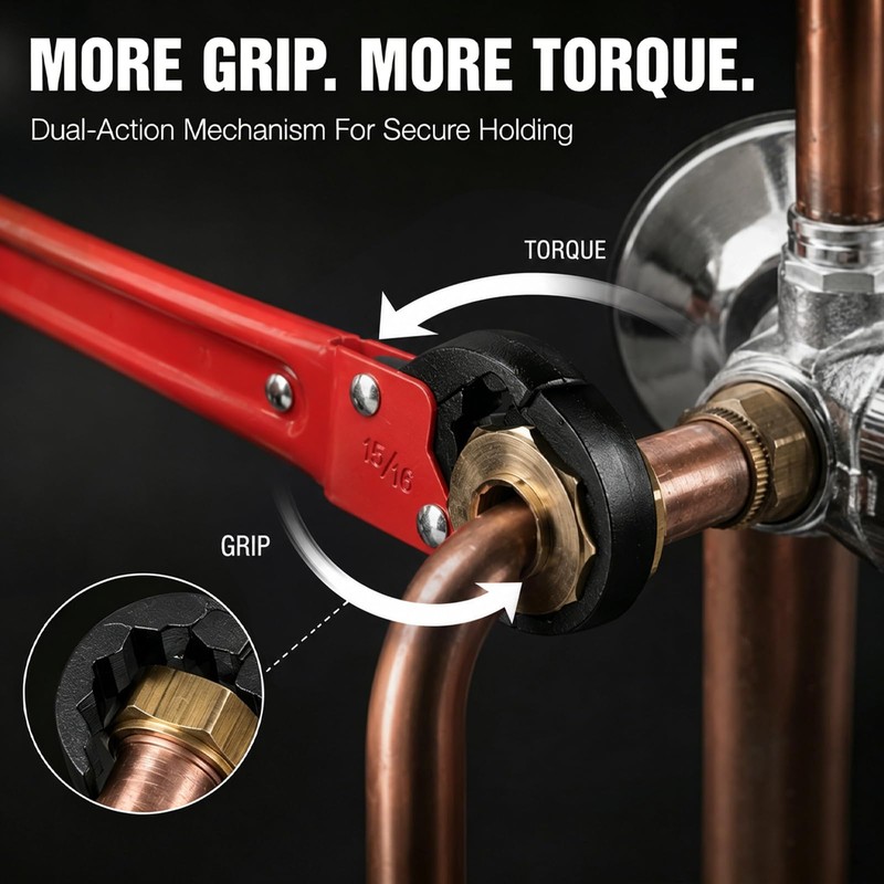 6 Pcs Angle Stop Wrench Kit with 1/2" Compression Sleeve