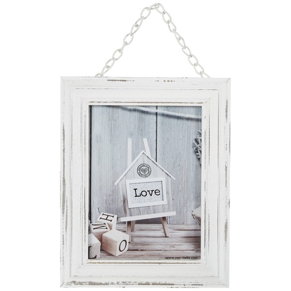 Zep SY968W Rivoli Wooden Picture Frame, Wood, Vintage Look, White, 15 x 20 cm