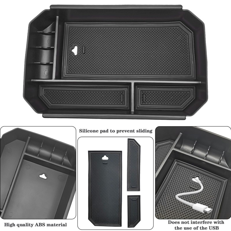 Agulier ABS Center Console Organizer Compatible with Toyota Highlander 2020-2024
