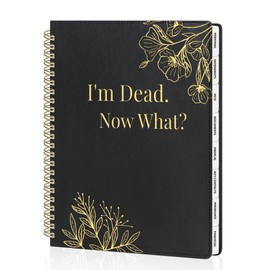 SUNEE End of Life Planner – Journal Guided Final Arrangements for Final Wishes, Passwords, Estate & Funeral Planning – Spiral Organizer with Tabs for Seniors & Family Legacy, 6.4x8.5", Black