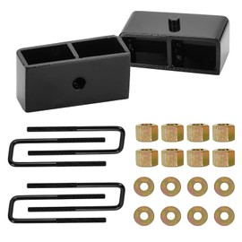 2" Rear Leveling Lift Kit for Chevy Silverado GMC Sierra 1500HD 2500HD 3500HD 2000-2010, 2inch Rear Lift Block Kit with U-Bolts for 2001-2009 Chevy Avalanche 2500 2000-2010 Suburban Yukon XL 2500