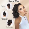 AISI BEAUTY Brown Curly Ponytail Extension, Dark Brown with Brown