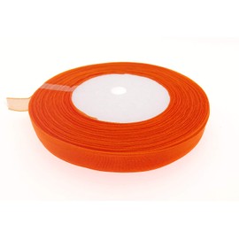 FYdxeud Sheer Organza Ribbon for Gift Wrapping, Craft, Hair Bow, Wedding Deco … (Tangerine, 3/8" x 50 Yards)