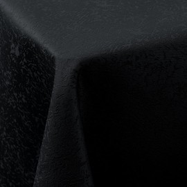 Spotjoy Washable Rectangular Polyester Table Linen Jacquard Garden Tablecloth Ornaments Easy Care 100 x 140 cm Black