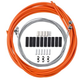 All-Pie Bicycle Bike Brake Cable Cover Shift Cable Cover Outer Cover with 2 Bowden Cables / Brake Cable MTB Complete Brake Cable Set (Orange)