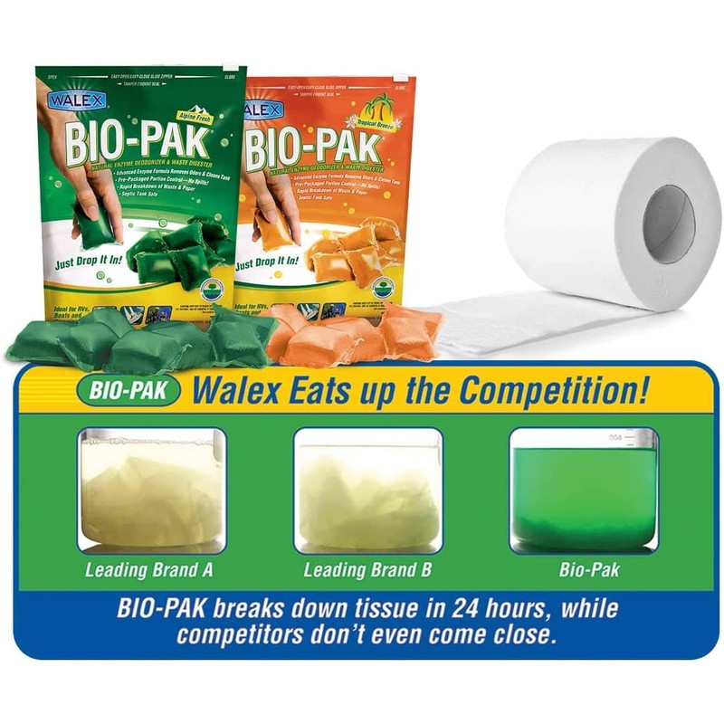 Walex BIO-11530 Bio-Pak Natural Holding Tank Deodorizer and Waste Digester,