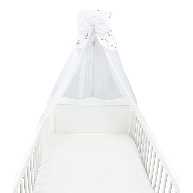 TupTam Baby Cot Canopy with Crown and Bow Chiffon, Stars