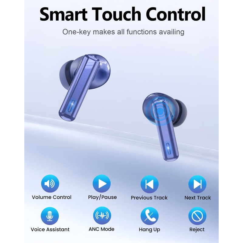 ZIUTY Wireless Earbuds, ANC ENC Noise Cancelling Ear Buds with