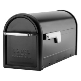 Architectural Mailboxes Chadwick Galvanized Steel Post Mount Mailbox, 8950B-10, Black, Medium Capacity
