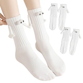 LOVEVIBE 2 Pairs Magnetic Holding Hands Crazy Socks for Kids - Anniversary Ideas Gifts for Men, Women, Couple - Silly Socks for Kids - Gifts for Boyfriend, Girlfriend, Kids, Best Friend, Him, Her