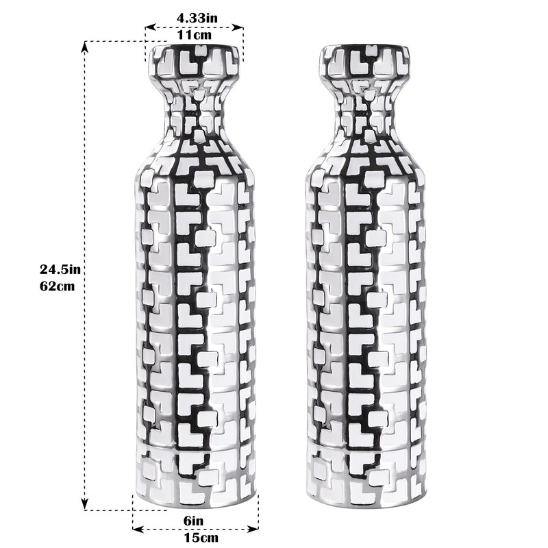 Ceramics Vases Set of 2, 24.4 inch Tall Floor Vases