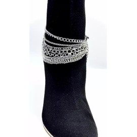 Unbranded Women Boot Bracelet Silver Metal Chain Shoe Comfortable Band Charm Multi Strands