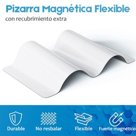 OUPEI - Pizarrón Blanco Magnético para Refrigerador, A3/A4 de Pizarra Iman Flexible de Nevera con Accesorios 3 Plumones, Imanes y Borrador para Notas y Recordatorios Diario (A4_30x21cm)