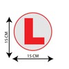 CVANU 2pcs Reflective L-Board Learner Driver Vinyl Exterior Decal Red_(15cm