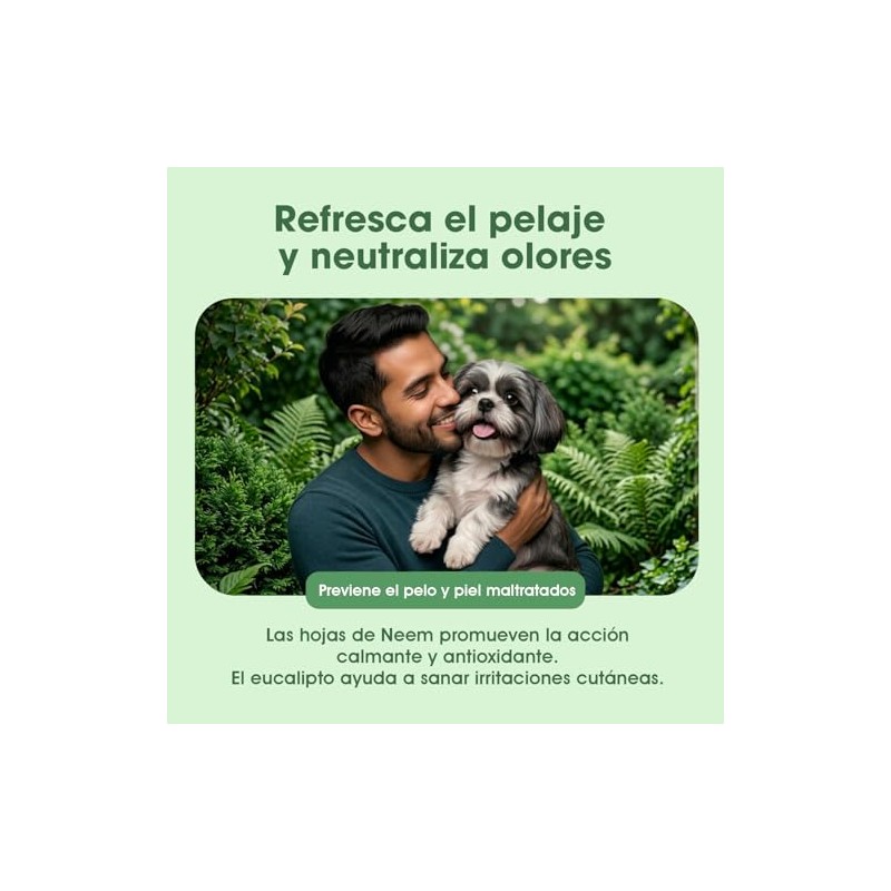 BIOMAA Shampoo para Perros con Extractos de Neem y Eucalipto,