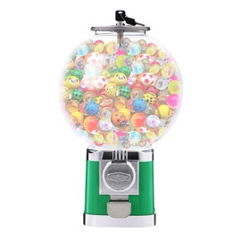 Capsule Vending Machine Solid Color Toy Vending Machine with Lock&Key Prize Machine fits 1 Dollar Coin Twister Ball Dispenser for Game Halls,Retail Stores,Amusement Parks (Green)