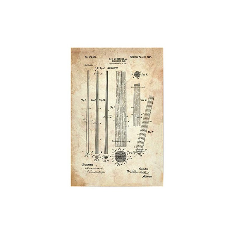 artboxONE Poster 30 x 20 cm Sport Billiard Cue (Antique)