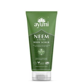 Ayumi Neem & Tea Tree Body Scrub. Vegan, Cruelty-Free, Dermatologically-Tested, 1 x 200 ml