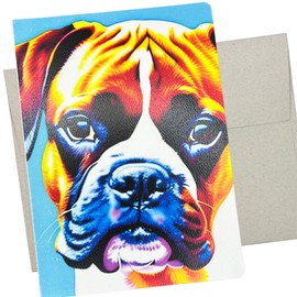 Unique Boxer Greeting Card, Boxer Birthday Card (5X7 Inch, 1 Card, Blank Inside) for dog lovers and pet parents of boxers - 163