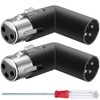 Xiatiaosann XLR 3 Pin Male Angle Adapter Dual Male and