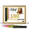 Nilef 100 Pack Colorful Plastic Storage Tubes with Caps -