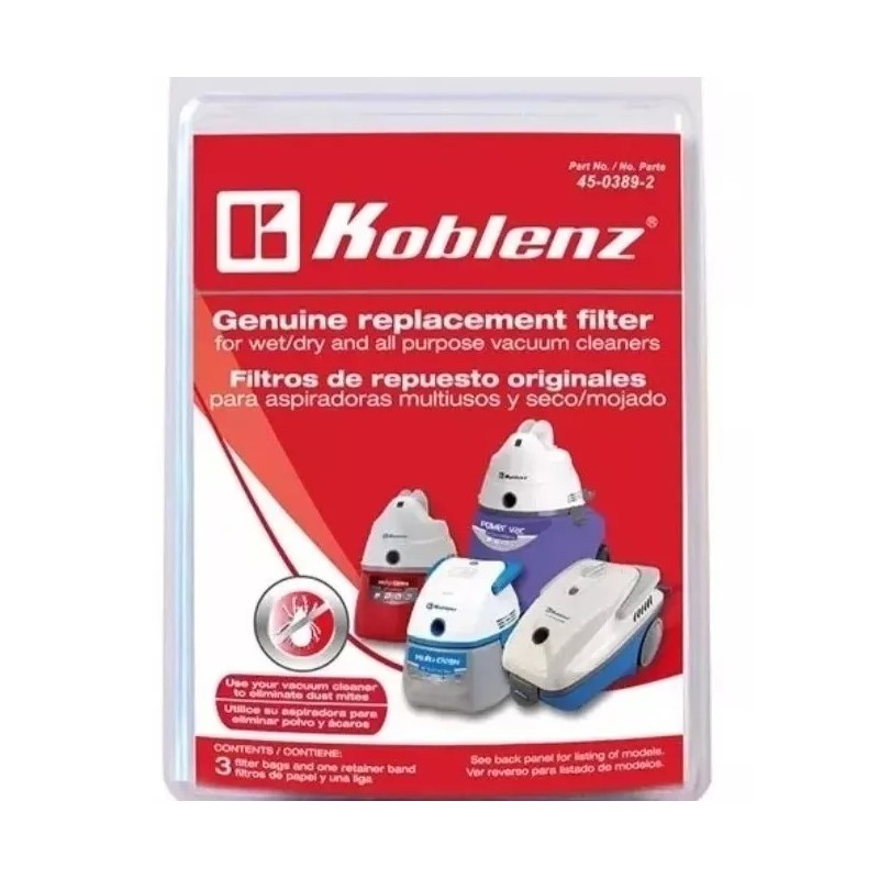 Koblenz Filtro De Aspiradora Koblenz Original De 3 Paquetes Con