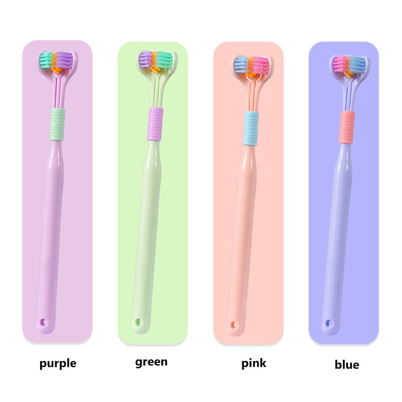 Pack of 2 3 4 Three Sided Toothbrushes Soft Bristle