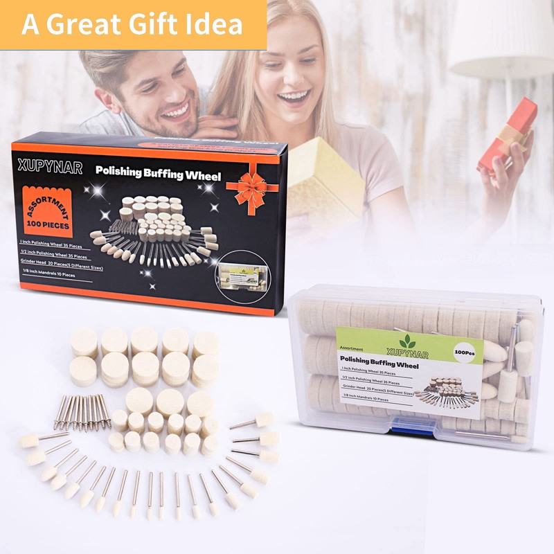 XUPYNAR 100PCS Polishing Buffing Wheel for Dremel Polishing Kit, Polishing
