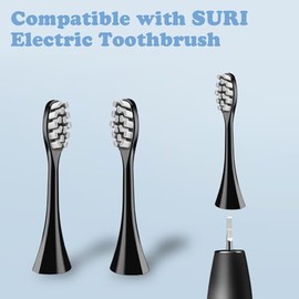Paquete de 6 cabezales de repuesto para cepillo de dientes eléctrico Suri, color negro
